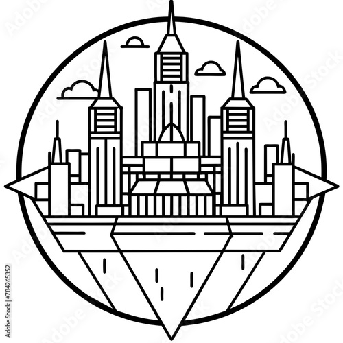 Future city vector illustration.