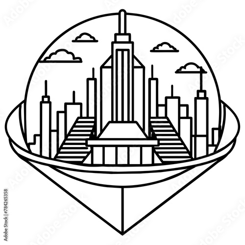 Future city vector illustration.
