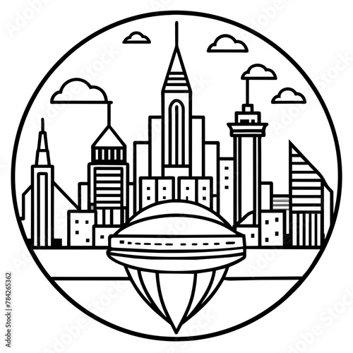 Future city vector illustration.