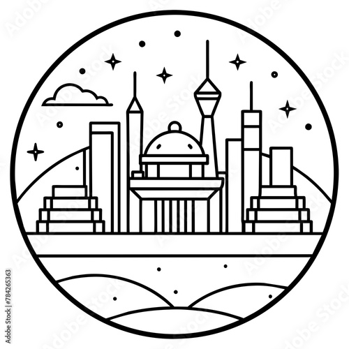 Future city vector illustration.