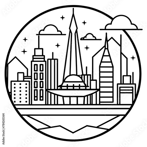 Future city vector illustration.