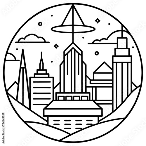 Future city vector illustration.