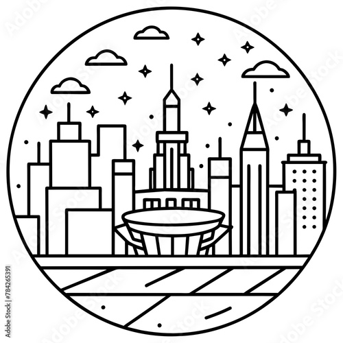 Future city vector illustration.