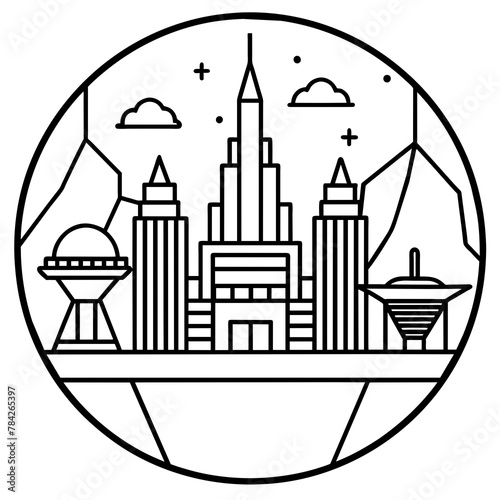Future city vector illustration.