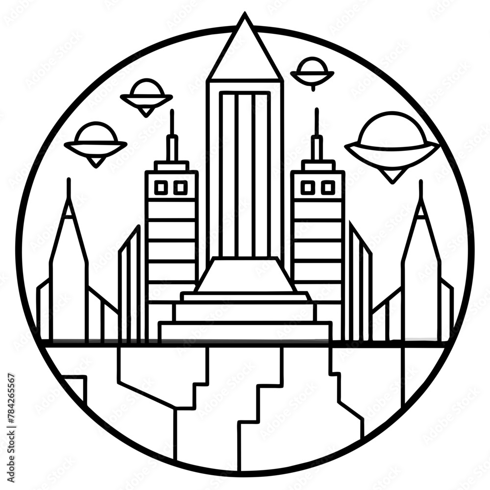 Obraz premium Future city vector illustration.