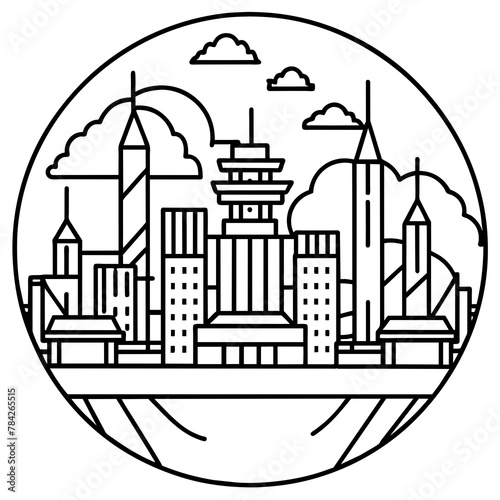 Future city vector illustration.