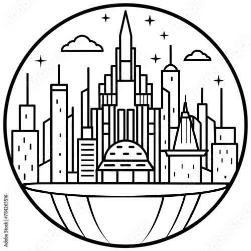 Future city vector illustration.