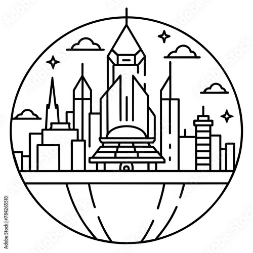 Future city vector illustration.