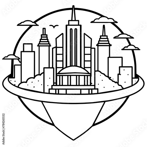 Future city vector illustration.