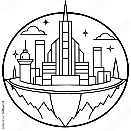 Future city vector illustration.