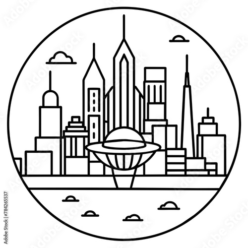 Future city vector illustration.