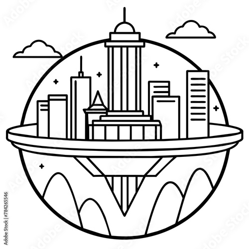 Future city vector illustration.