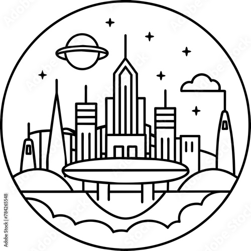 Future city vector illustration.