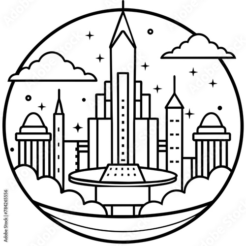 Future city vector illustration.