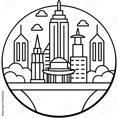 Future city vector illustration.