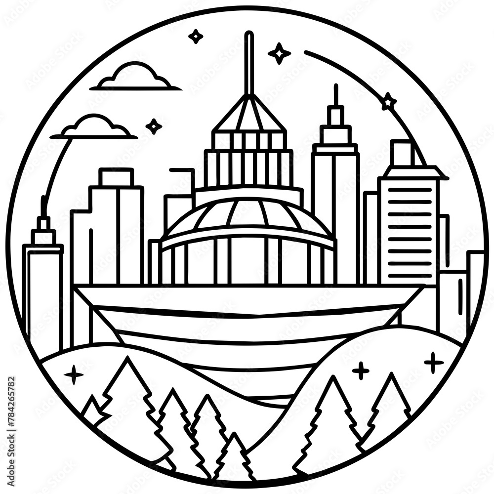 Naklejka premium Future city vector illustration.