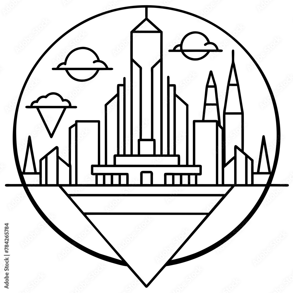 Future city vector illustration.