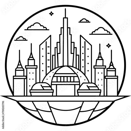Future city vector illustration.