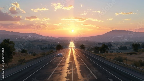 photorealistic highway on town background Generated with Ai tools © Nadeem