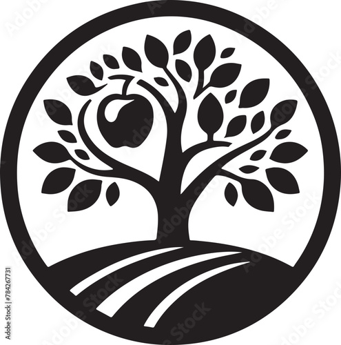 Apple tree vector logo icon  silhouette  (217).eps