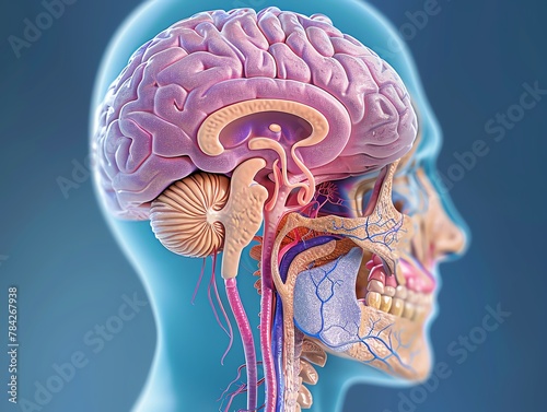 3D of Schematic detailing the function of the pituitary gland in hormone regulation photo