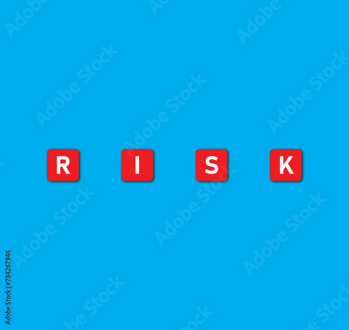 Risk letters cubes. Risk word cubes design.
