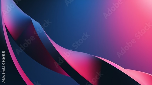 blue gradient curved shape black background 3d render