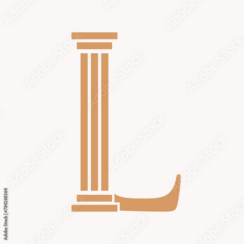 Letter L Law Logo Concept With Pillar Symbol