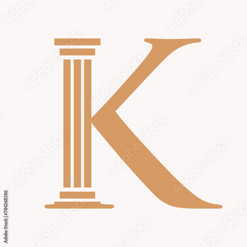 Letter K Law Logo Concept With Pillar Symbol