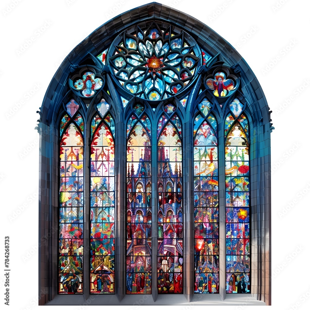 Glorious Gothic Cathedral Stained Glass Windows Depicting Divine Wrath