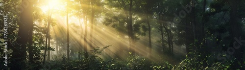 A Sunlight filtering through trees