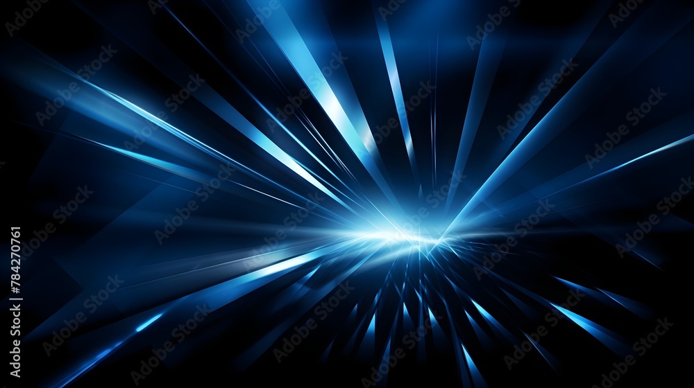 Brilliant Blue Beam Burst of Radiant Futuristic Lighting Projector Effects in Empty Dark Stage Scene Brilliant Blue Beam Burst of Radiant Futuristic Lighting Projector Effects in Empty Dark Stage Scene