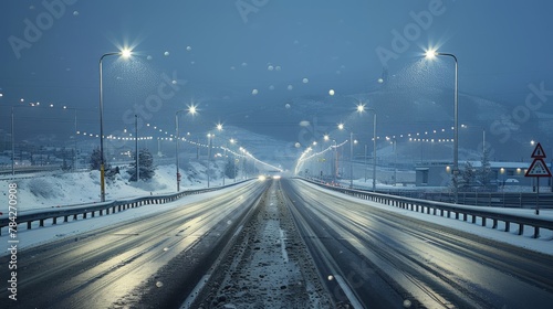 photorealistic highway on town background Generated with Ai tools