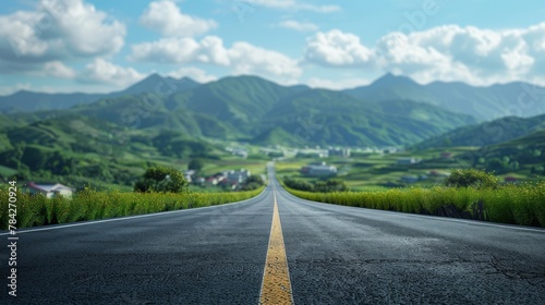photorealistic highway on town background Generated with Ai tools