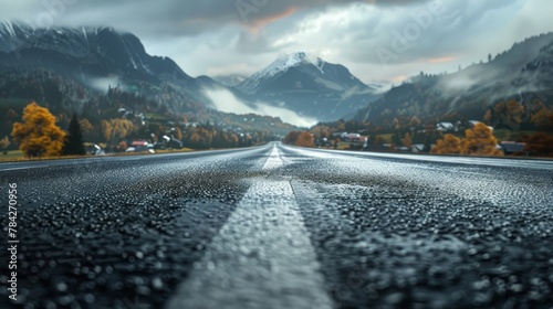 photorealistic highway on town background Generated with Ai tools
