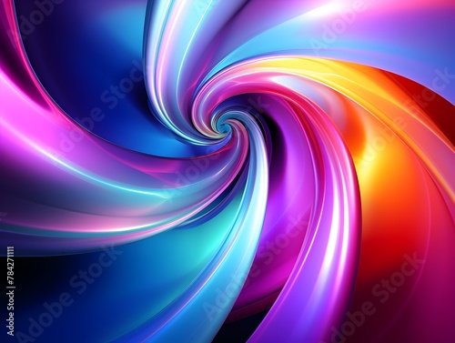 Captivating Cosmic Vortex of Vibrant Swirling Energy and Multicolored Fluid Motions in a Futuristic Digital Abstract Background