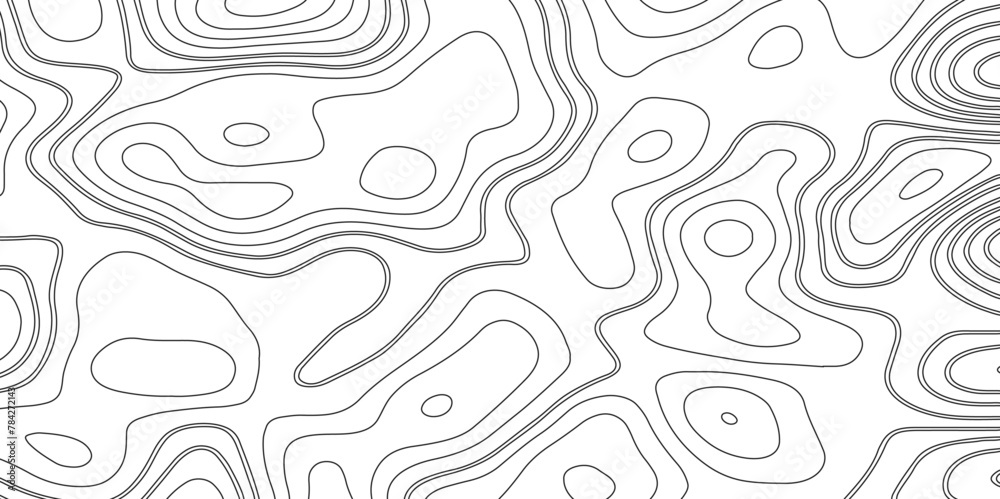 Topographic map with contour lines. Geographic terrain grid, relief height elevation. Ground path pattern. Travel and navigation, cartography design element. Vector illustration Topographic map with contour lines. Geographic terrain grid, relief height elevation. Ground path pattern. Travel and navigation, cartography design element. Vector illustration