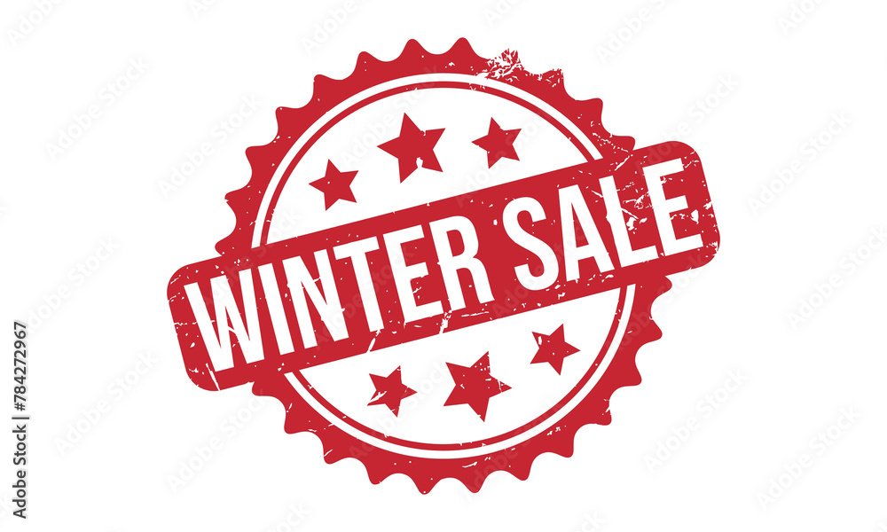 Winter Sale Rubber Stamp Seal Vector