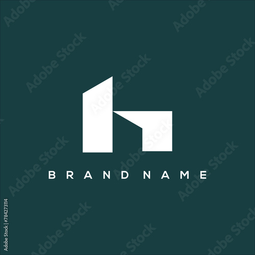 building and letter h abstract logo vector