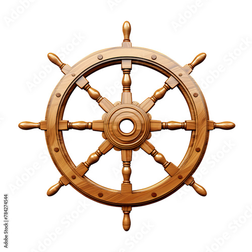 illustration of Ship Wheel nautical , Isolated on transparent PNG background, Generative ai © Rajesh
