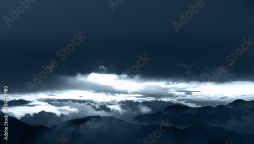 Landscape of mountain covered fog © xy