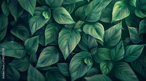Abstract leaves background, a pattern that resembles nature's textures. Bright green artwork, a depiction of leaf design. © IgitPro