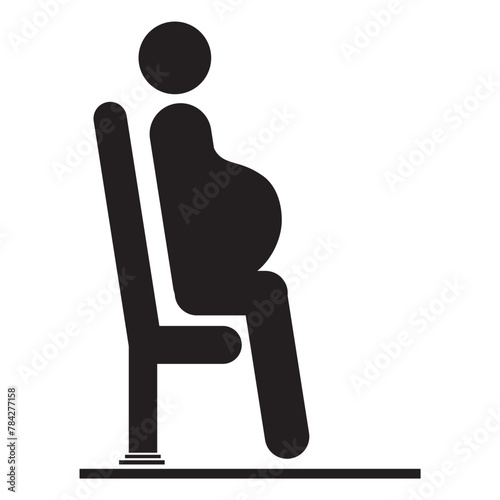 Symbol sign pictogram. Priority seats for pregnant women. Seat priority pictogram