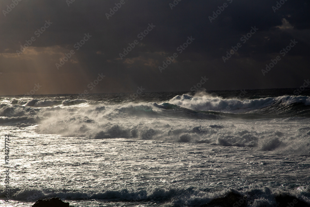 Obraz premium 奄美の海, ダイナミックな海, 美しい波, 美しい波色,