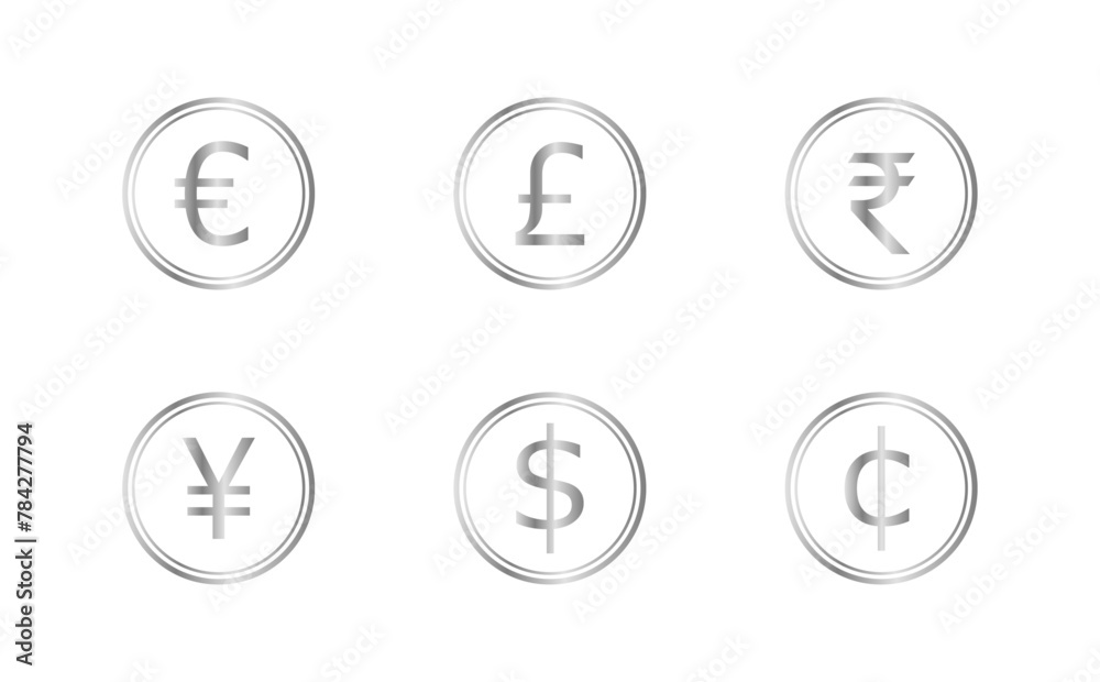 シルバーの6種類の通貨記号 シルバーの6種類の通貨記号