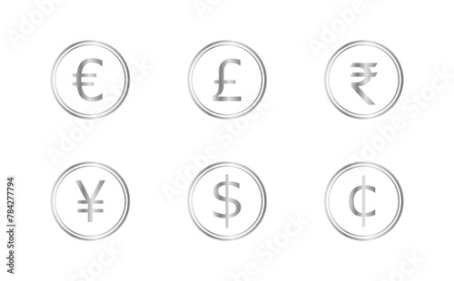 シルバーの6種類の通貨記号