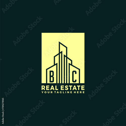 BC initials vector luxury real estate logo design