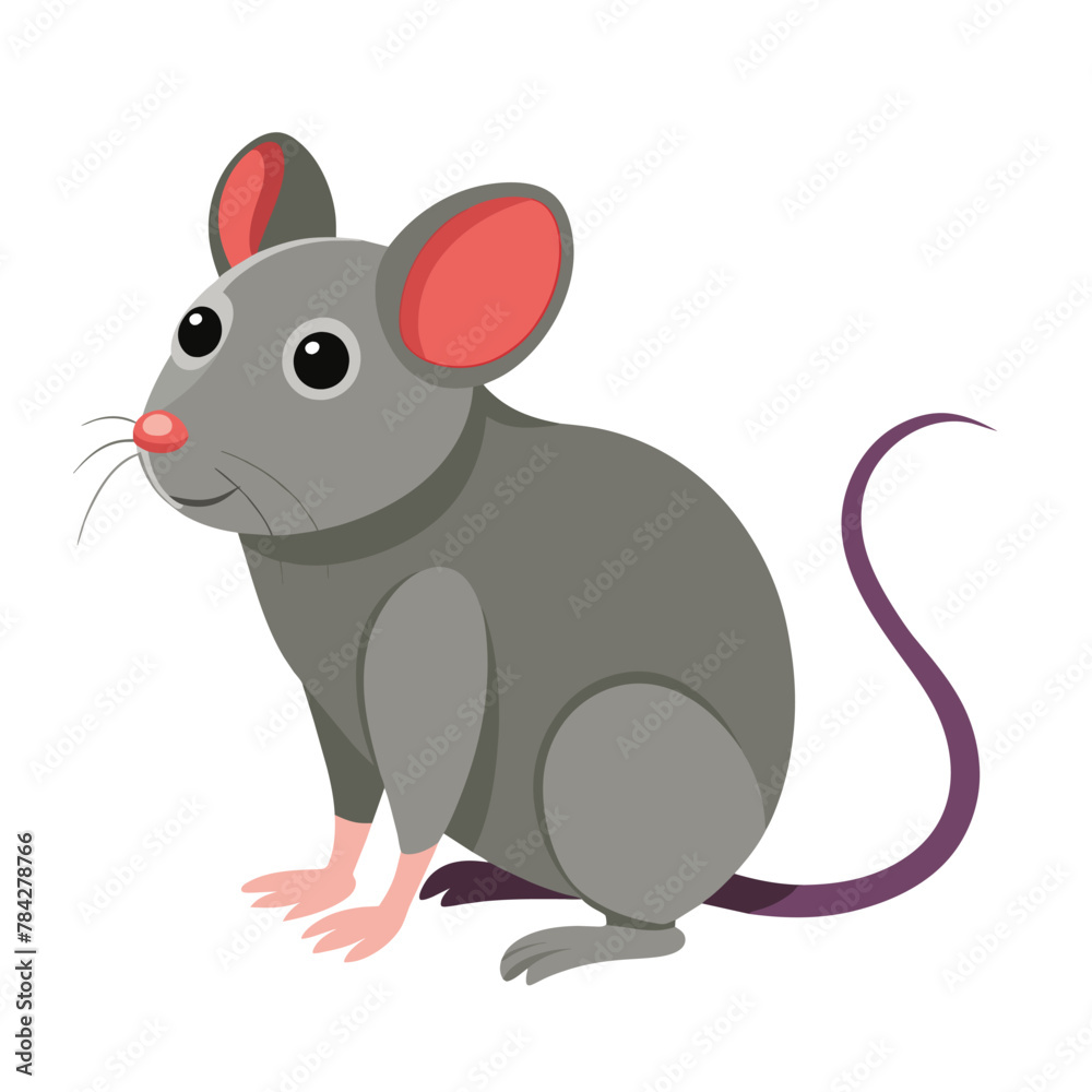 Fototapeta premium cute mouse animal cartoon style on white background