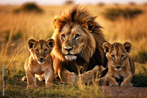 Lion family playing in Serengeti National Park © 준경 김