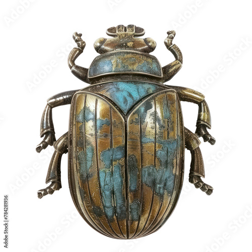 Scarab Amulet Egypt Art isolated on transparent png.